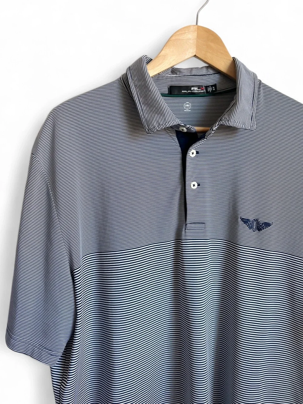 Ralph Lauren Men’s Navy and White Striped Polo
